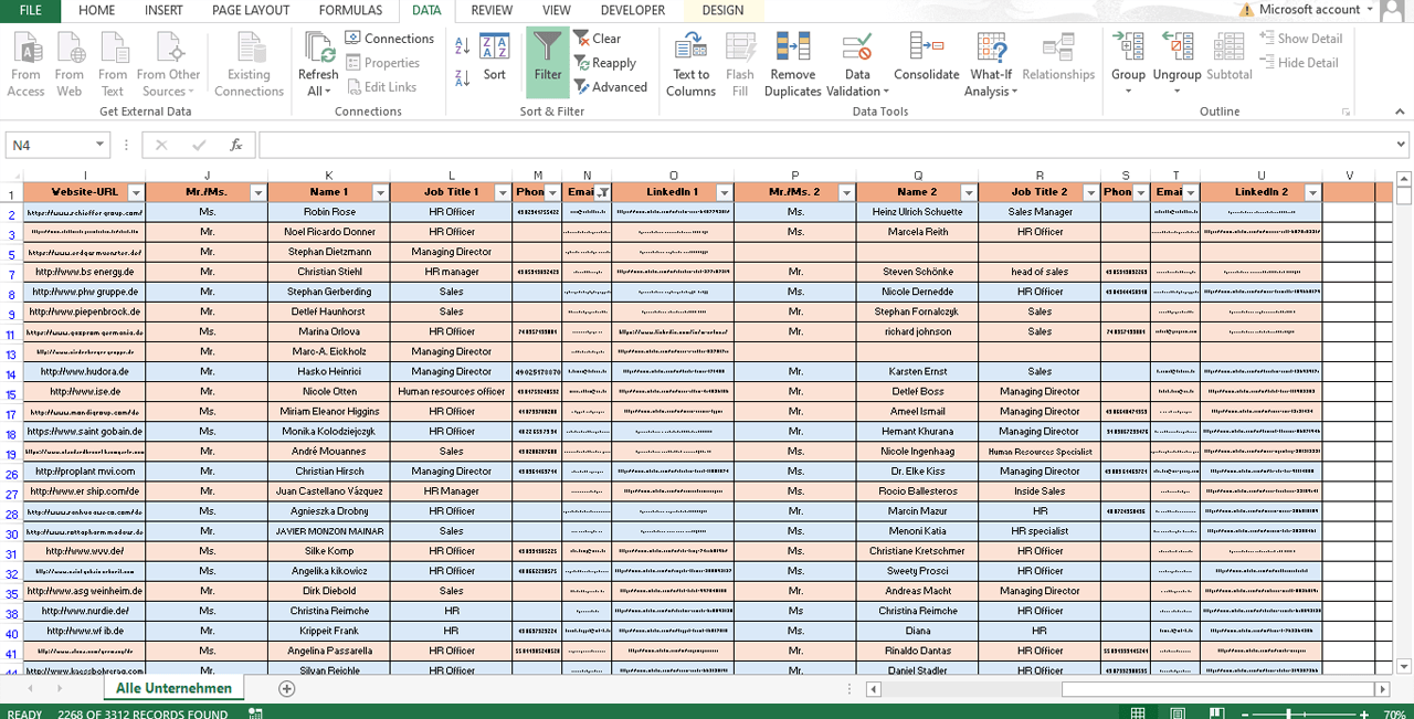 Lead generation for Canadian HR and sales contacts