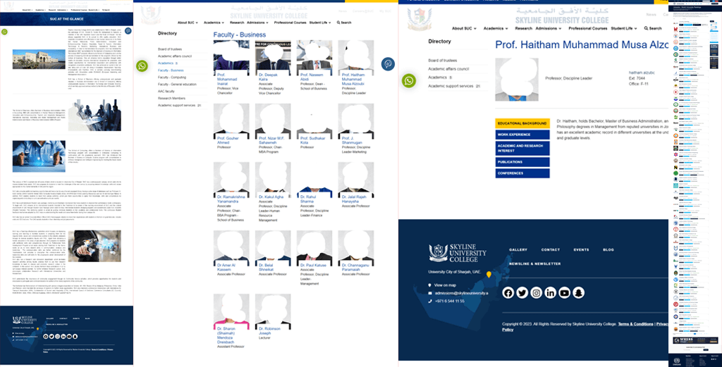 University website data entry and content management